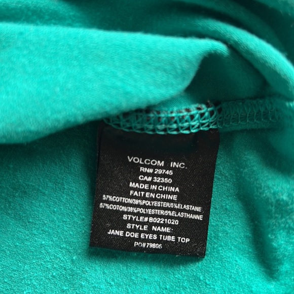 Volcom teal long tube top vintage - Picture 3 of 6